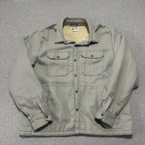 Marmot Mountain Works Ridgefield Mens XXL Gray Sherpa Flannel Jacket Shirt Snap